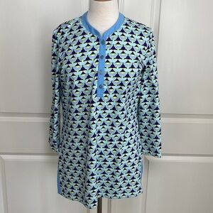 J McLaughlin Catalina Cloth 3/4 sleeve tunic with side slits Size Medium